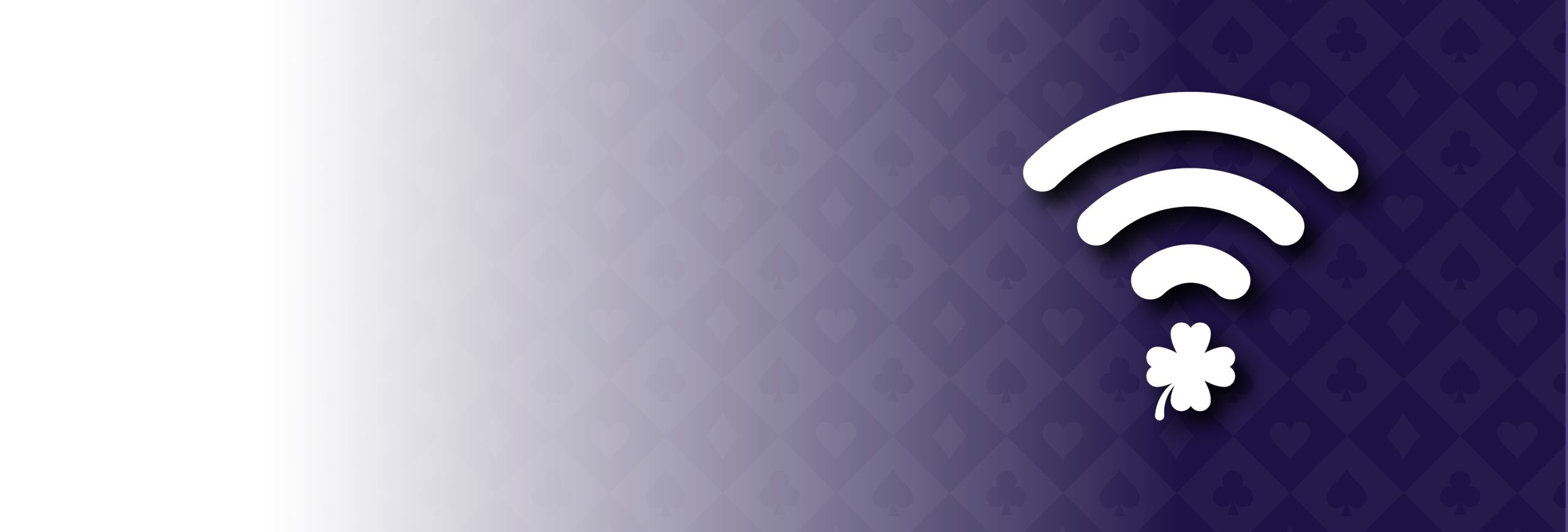 Be lucky with Wabash header. Wifi icon with a 4-leaf clover.